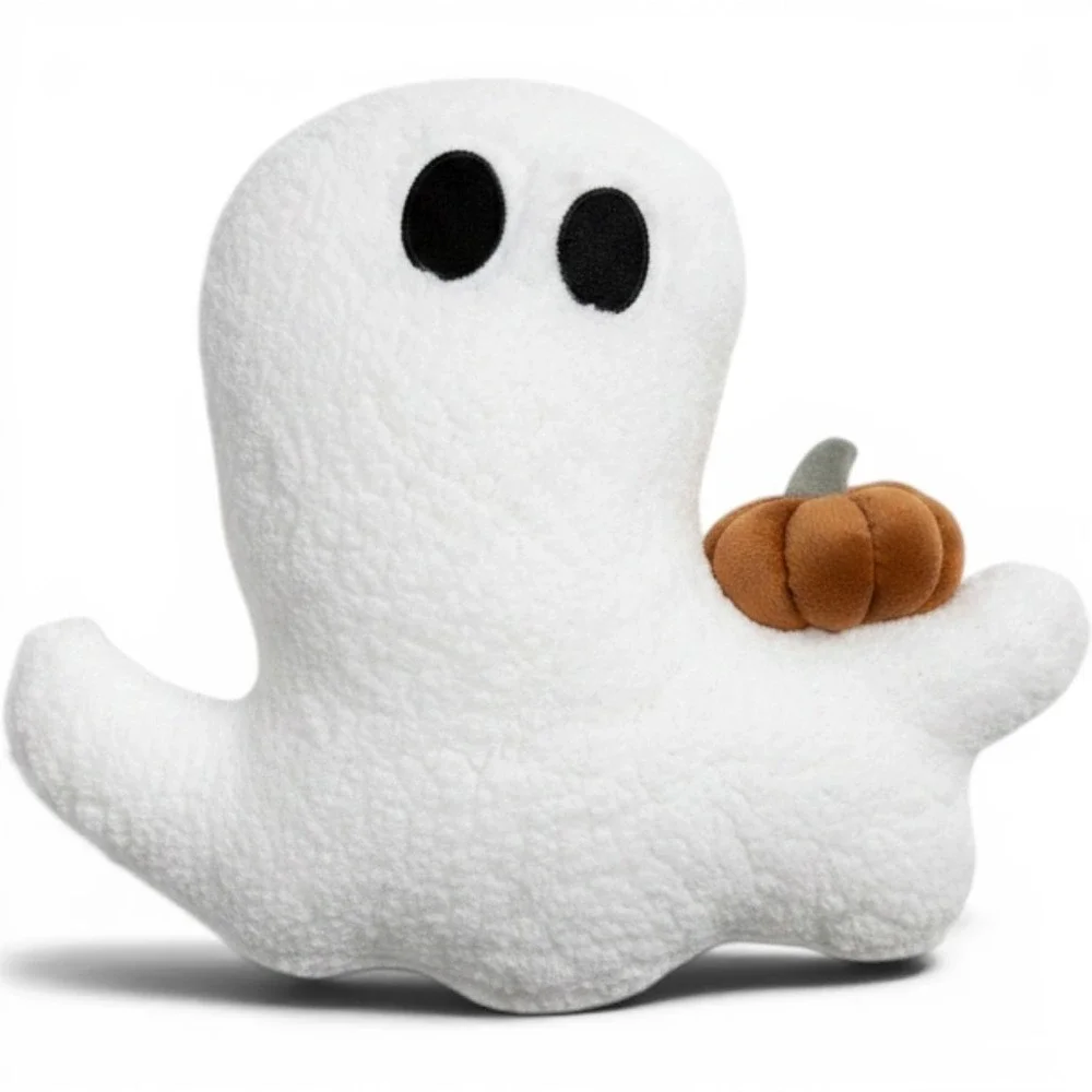 My Texas House Ghost with Pumpkin Shaped Pillow,‎ White - Halloween